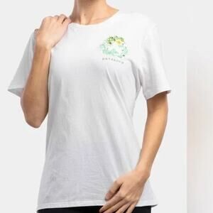 Patagonia White Activist Embroidered T-Shirt XL Graphic Organic Cotton